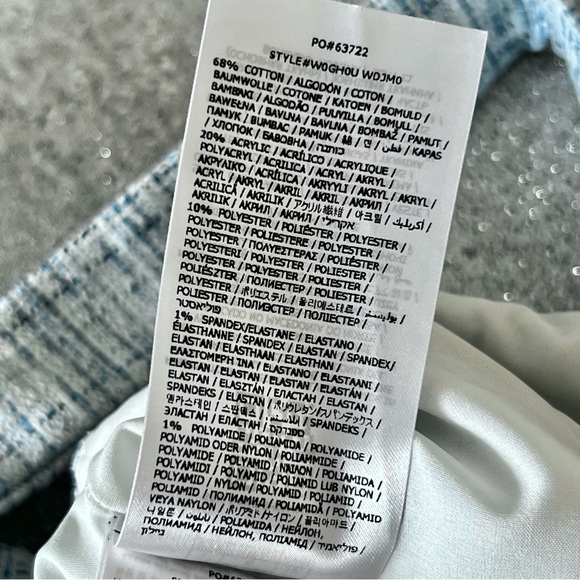 NEW Guess Blue & White Plaid Tweed Crop Top - Picture 5 of 11